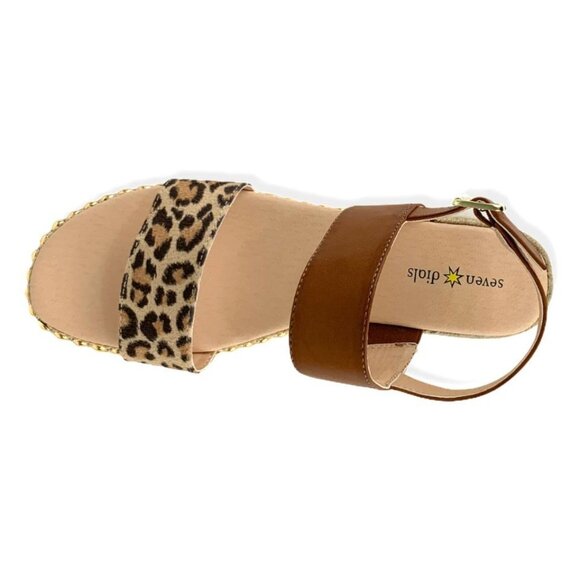 Seven Dials BERENICE Women's Espadrilles Flatform Sandals Tan/Leopard Size 9.5 - Picture 5 of 11